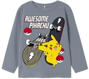 NAME IT - NMMSTERN POKEMON - Shirt - Duifblauw - Lange Mouw