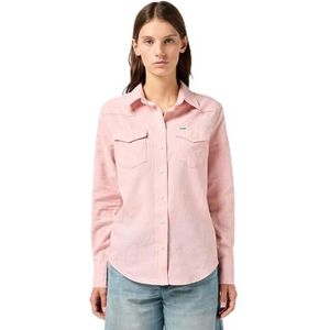 Wrangler - Western Slim Fit Overhemd - Licht Katoen-Linnen - Lange Mouwen - Dames