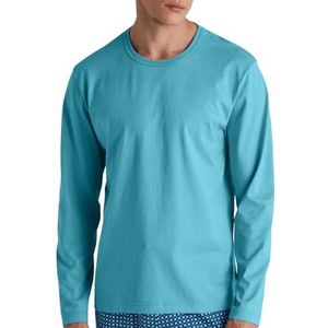 Calida RMX Sleep shirt met lange mouwen voor heren, van 100% biologisch katoen, bright blue, 52/54 NL