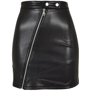 Urban Classics Dames Dames Synthetisch Lederen Biker Rok, Zwart, M, zwart, M