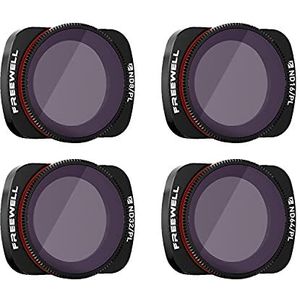 Freewell Heldere Dag – 4K serie – 4Pack ND8/PL, ND16/PL, ND32/PL, ND64/PL Camera Lens Filters Compatibel met DJI Osmo Pocket, Pocket 2