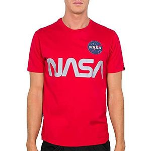 Alpha Industries NASA Reflecterend T Shirt voor Mannen Speed Red