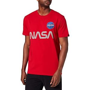 Alpha Industries NASA Reflecterend T Shirt voor Mannen Speed Red
