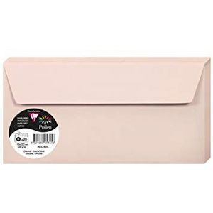 Clairefontaine 5345C, verpakking met 20 zelfklevende enveloppen, formaat DL, 11 x 22 cm, 120 g/m², kleur: opaall, uitnodiging voor evenementen en overeenkomst, Pollen-serie, glad papier van hoge
