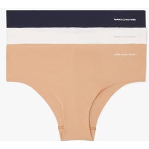 TOMMY HILFIGER Dames 3 PACK HIPSTER UW0UW05958, Paars, M, Paars (Ivoor/Misty Blush/Navy), M