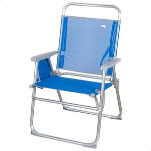 Aktive 62604 - opklapstoel, strandstoel, vaste stoel, afmetingen 57 x 51 x 89 cm, hoogte 38 cm, kantelbescherming, draaggreep, blauw, actief strand, robuuste stoel