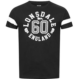 Lonsdale Askerswell T-shirt voor heren, zwart/wit, M