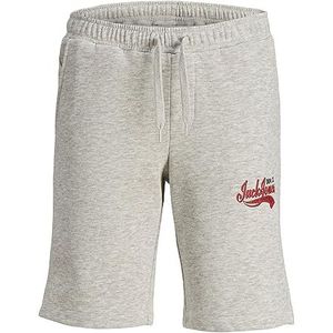 JACK&JONES JUNIOR Jongens sweatshorts, wit melange., 128 cm