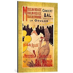 Ingelijste afbeelding van Henri de Toulouse-Lautrec ""Poster advertising 'La Goulue' at the Moulin Rouge, 1893"", kunstdruk in hoogwaardige handgemaakte fotolijst, 40x60 cm, goud raya