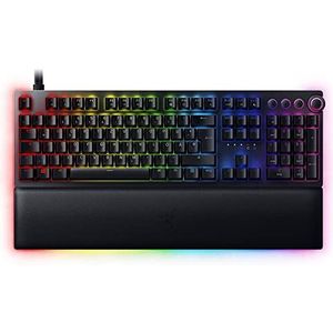 Razer Huntsman V2 (Analoge schakelaar) - Optisch gaming-toetsenbord met vrijwel latentievrije bediening (Analoge Opti-Mechanische Schakelaars, Doubleshot PBT toetskappen, afneembare USB-C kabel) QWERTY DE indeling | Zwart