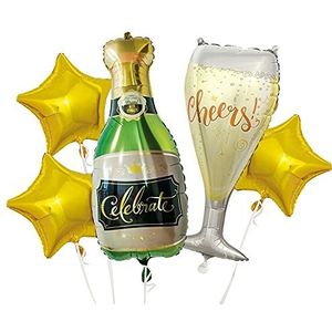 Party Time - EA9470 - Ballon Alluminium Champagne X4 Drugstore Gift Fête et Evenement Deco et Lumiere de Fête