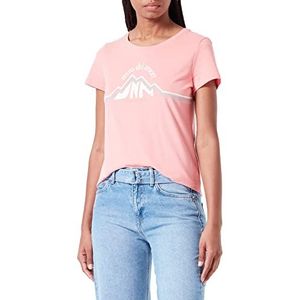 TOM TAILOR Denim Dames T-shirt met skiprint 1034242, 15121 - Peach Pink, S