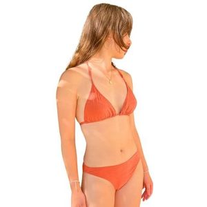 Bikiniset met driehoek en broekje, klassiek, Lurex-stof, glanzend, Koper, 48