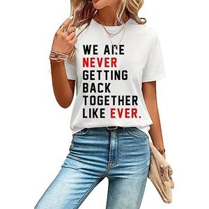 Casual tops met korte mouwen voor dames, landelijke concertoutfit, grafische T-shirts met letterprint, 3-wit, M