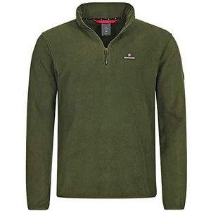 Höhenhorn Skyja Fleece pullover voor heren, lente, microfleece, sweatshirt, halve rits, fleecepullover, groen, M