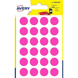 AVERY - Zak met 168 roze zelfklevende punten, diameter 15 mm