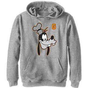 Disney Characters Letter Goof Boy's Hooded Pullover Fleece, Athletic Heather, Small, Athletic Heather, S