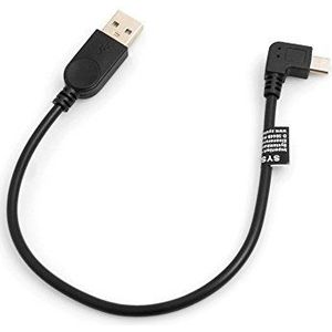 System-S Micro USB-kabel 90° graden rechtshoekige hoekstekker datakabel oplaadkabel ca. 27 cm