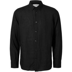 Slhregkylian-Linen Shirt Ls Classic Noos, zwart, L