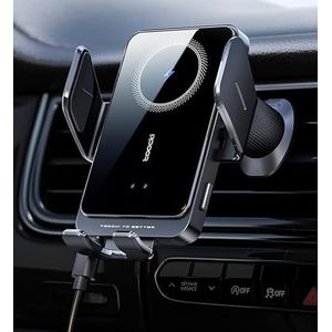 TOOCKI - Autotelefoonhouder voor de auto, inductielader 15 W, clip op ventilatie, automatische houder - open/boerderij, alle smartphones