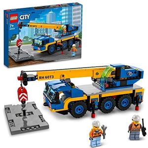 LEGO City Great Vehicles Mobiele Kraan, Constructie Speelgoed met Bouwvoertuig, Origineel cadeau voor Jongens en Meisjes vanaf 7 Jaar 60324