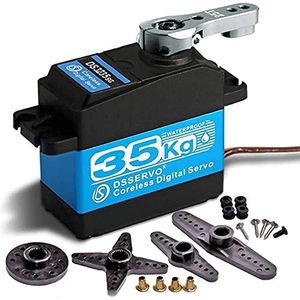 YUNIQUE GREEN-CLEAN-POWER - Coreless Digitale Servomotor DS3235 35KG | Roestvrijstalen Tandwiel 7.4V | Waterdicht Hoog Koppel | voor RC Auto Robot, Turquoise, Plastic