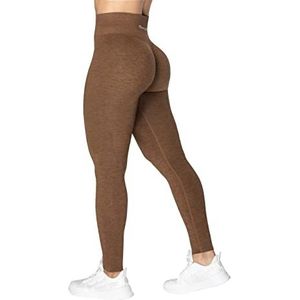 Sunzel Scrunch Butt Lifting Leggings Vrouwen Hoge Taille Naadloze Workout Leggings Gym Booty Panty Buikcontrole Yoga Broek, Bruin, S