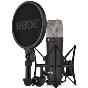 RØDE NT1 Signature Series grootmembraan condensatormicrofoon met shockmount, popfilter en XLR-kabel voor muziekproductie, vocale opnames, streaming en podcasting