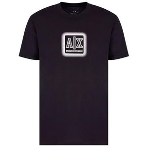Armani Exchange - Heren Utility Edge - T-shirt - Blauw - Regular Fit - Square Logo