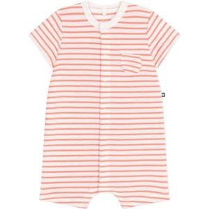 Baby sweater met korte pijpen van gestreepte badstof van PETIT BATEAU abrikoos