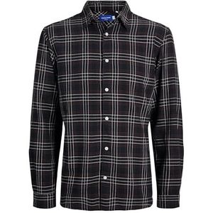 Jorjoshua Ls Ln Flannel Check Shirt, zwart (pirate black), L