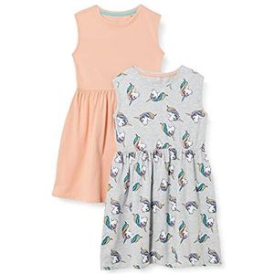 Lemon Beret Meisjesjurk, 2 stuks, grijs (lichtgrijs), 104/110 cm