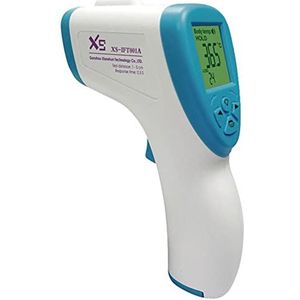 LEYF Digitale koortsthermometer - voorhoofdthermometer voor volwassenen, kinderen en baby's - lcd-display thermometer contactloos - infrarood contactloos - 3 kleuren beeldschermweergave - koortsalarm