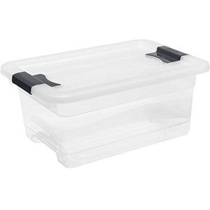 keeeper Opbergdoos met deksel en schuifsluiting, 29,5 x 19,5 x 12,5 cm, 4 l, Cornelia, transparant