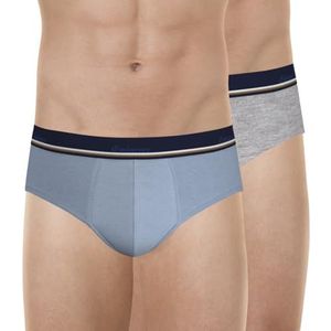 Eminence - Set van 2 Heren Club Slips - Duurzame Stretch Katoen, Jacquard Riem - Oeko-TEX® Standard 100 Label, blauw/grijs China, M