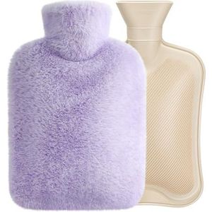 Homealexa Warmwaterkruik met zachte overtrek, 2 l, premium natuurlijk rubber, veilig en duurzaam, paars, 2 liter
