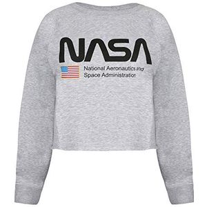 Nasa Nationale luchtvaart cropped Crew Sweatshirt voor dames, Grijs Marl, 38