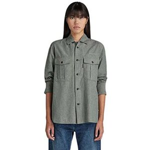 G Star Raw Officer Boyfriend overhemd voor dames, groen (Grey Moss D21887-d187-4752), S