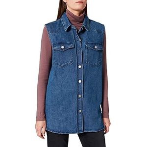 DESIRES Dames Ebba Vest, MID Blue Denim, XS