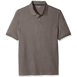 Amazon Essentials Men's Poloshirt van piqué-katoen met normale pasvorm (verkrijgbaar in grote en lange maten), Grijs, L