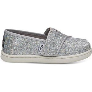TOMS Alpargata instappers met kleine glitter voor dames, Zilver, 4 UK Child