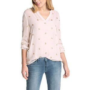 Esprit Regular Fit blouse voor dames, zijdezacht met pailletten