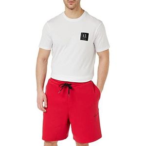 Armani Exchange Heren Sustainable, Front Logo Line, Back Square Detail Shorts, Lipstick Red, Extra Large, lippenstift rood, XL