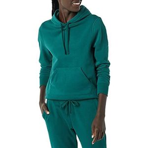 Amazon Essentials Women's Fleecetrui met capuchon (verkrijgbaar in grote maten), Donkergroen, XXL