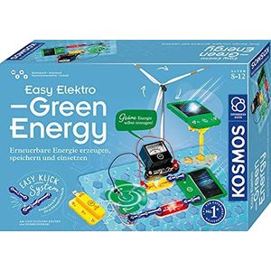 KOSMOS 620684 Easy Elektro Green Energy, hernieuwbare energie produceren opslaan en inzetten, Amazon Exclusive, experimenteerdoos voor kinderen vanaf 8 tot 12 jaar voor stroomopwekking