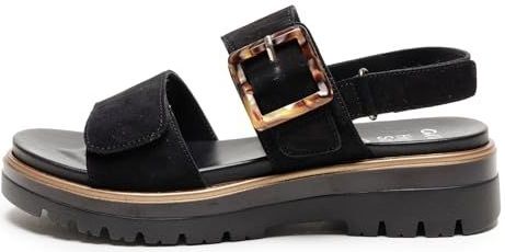 Ara - Malaga Sandalen - Zwart - Suède Buitenkant - Leer Voering - Polyurethaan Zool