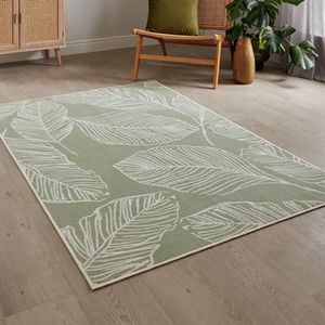 Fusion Matteo Wasbaar tapijt, 100% polyester, groen, 120 x 180 cm