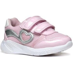 Geox B Sprintye Girl A Sneakers voor baby's en meisjes, roze/zilverkleurig, 21 EU