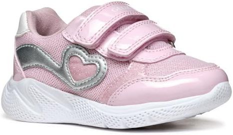 Geox B Sprintye Girl A Sneakers voor baby's en meisjes, roze/zilverkleurig, 21 EU