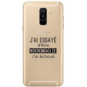 Zokko Beschermhoes voor Samsung A6 Plus 2018, J'Ai test van normaal – zacht, transparant, zwarte inkt